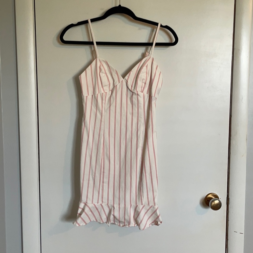 Red stripes mini dress